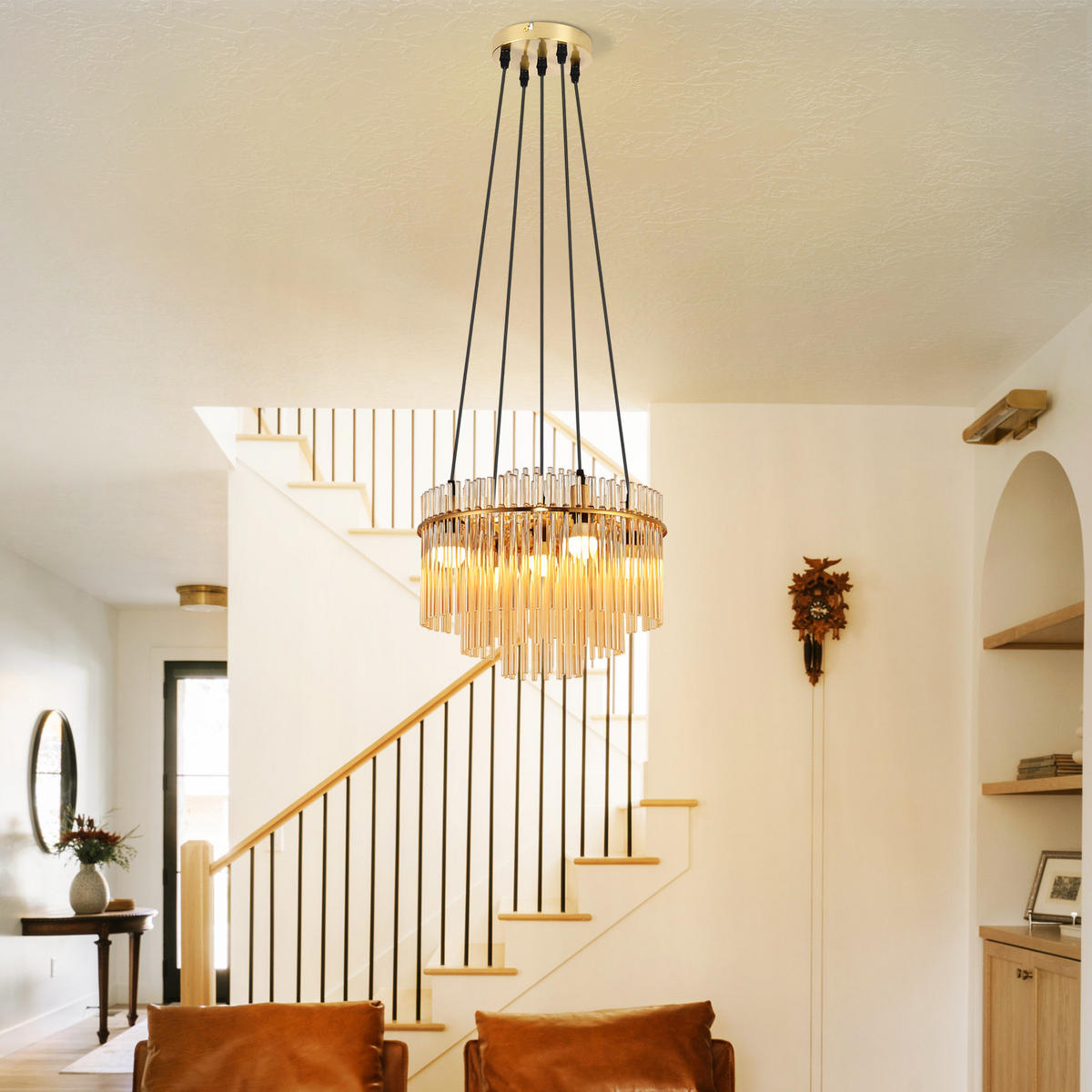 PENDELLEUCHTE Thomas 15/40/150 cm - Goldfarben, Glas (15/40/150cm) - ZMH