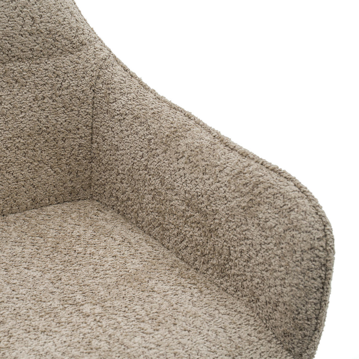 STUHL QUATTRO drehbar gepolsterter mit Steppung - beige - Boucle - Beige/Schwarz, Textil/Metall (58/86/60cm) - NEW HOME
