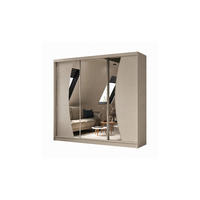 SCHWEBETÜRENSCHRANK Vex 240 cm mit Spiegel, 3-türig, kaschmir - Kaschmir, Kunststoff (240/216/61cm) - Margaret Hadas24