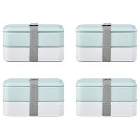 LUNCHBOX (4er Set) Snack Pack - Blau, Kunststoff (11/10/19cm) - BUTLERS