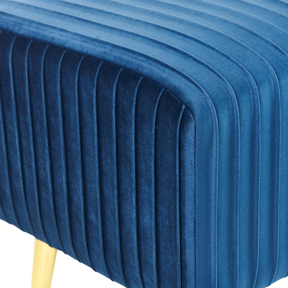 BANK Blau Paterson - Blau/Goldfarben, Textil (118/42/40cm) - Beliani