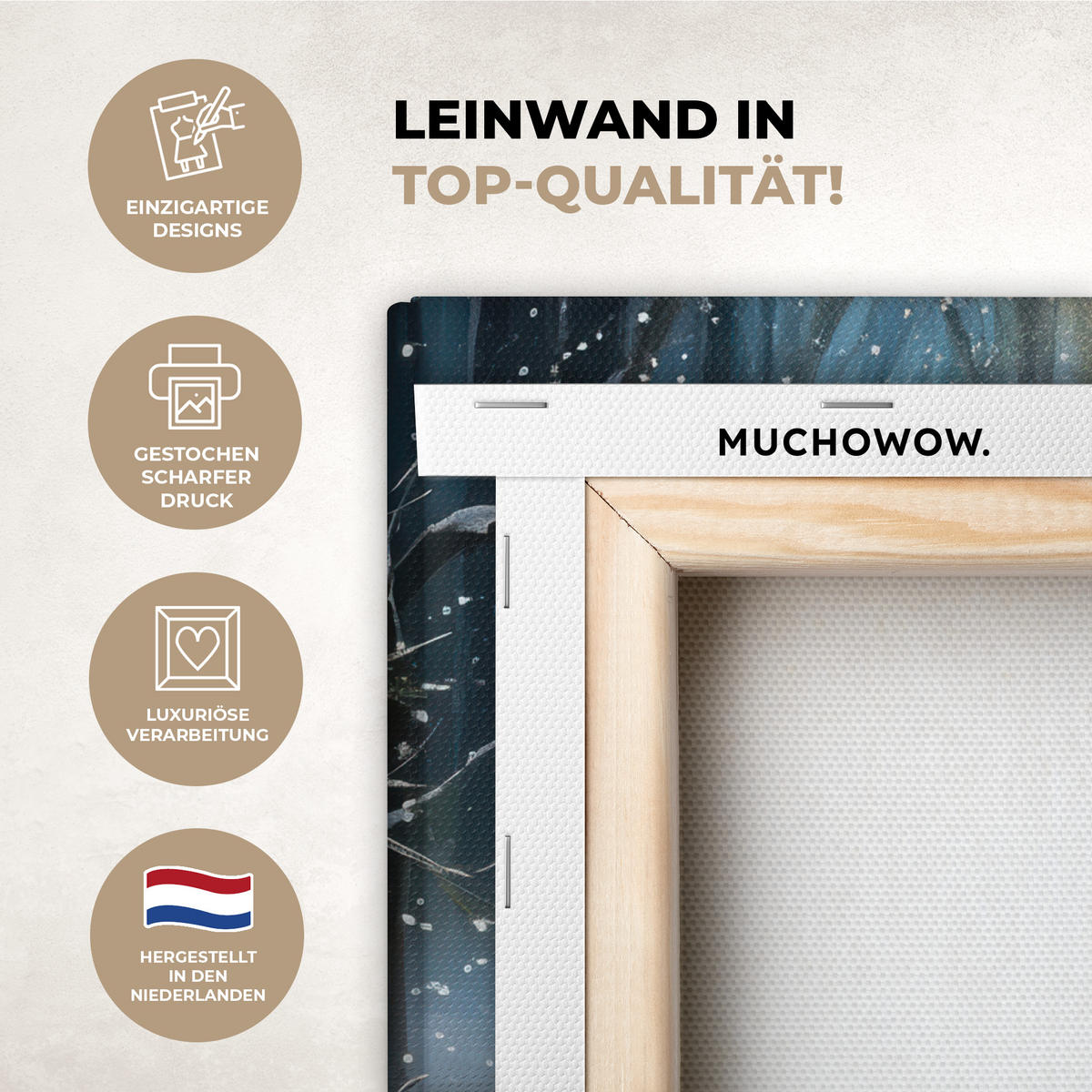 LEINWANDBILD Schneemann - Schnee - Winter - Wald 20x20 cm - Hellblau, Textil (20/20cm) - MuchoWow