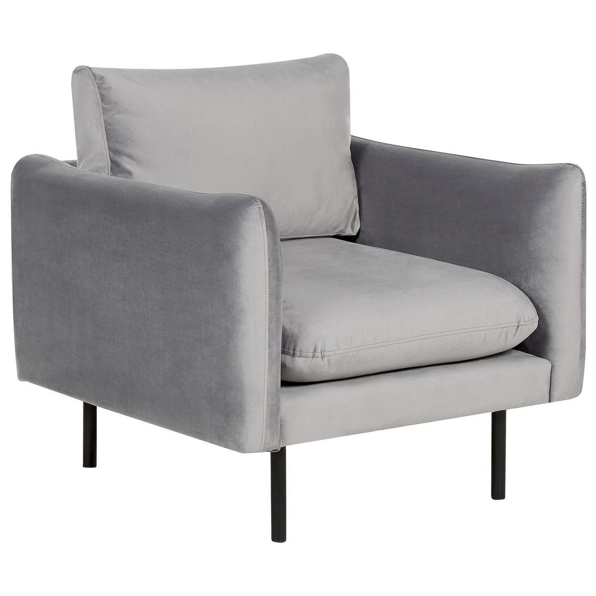 SADA POHOVEK 4-místná Sametová látka Šedá Vinterbro - černá/tmavě šedá, textil (220/85/85cm) - Beliani