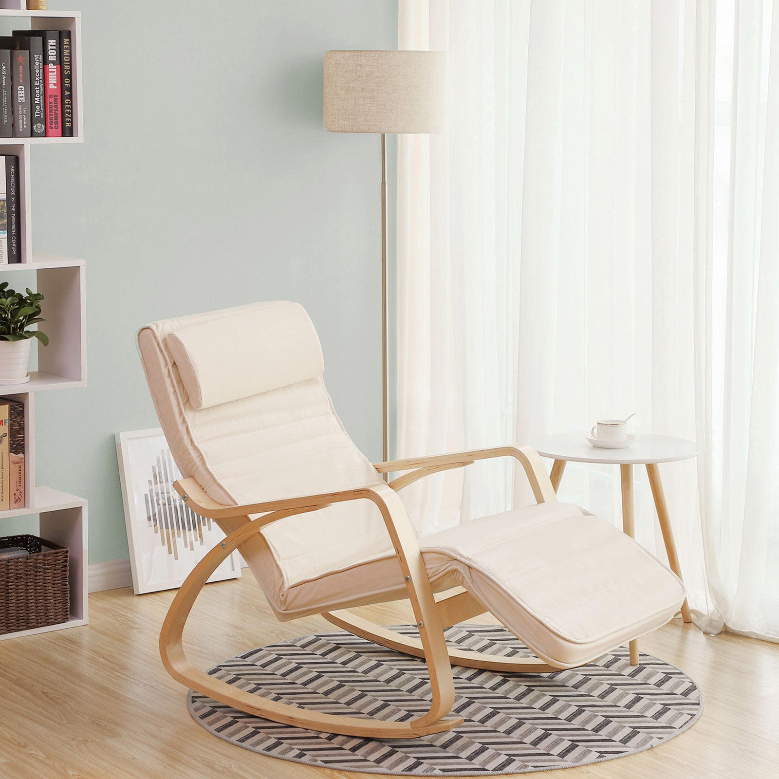 SCHAUKELSTUHL RELAXSTUHL - Beige, Holzwerkstoff (115/91/67cm) - Hansiro