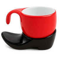 ESPRESSOTASSE Vision 2tlg „red & black“ - Weinrot, Keramik (0.06L) - Luigi Colani Porzellan