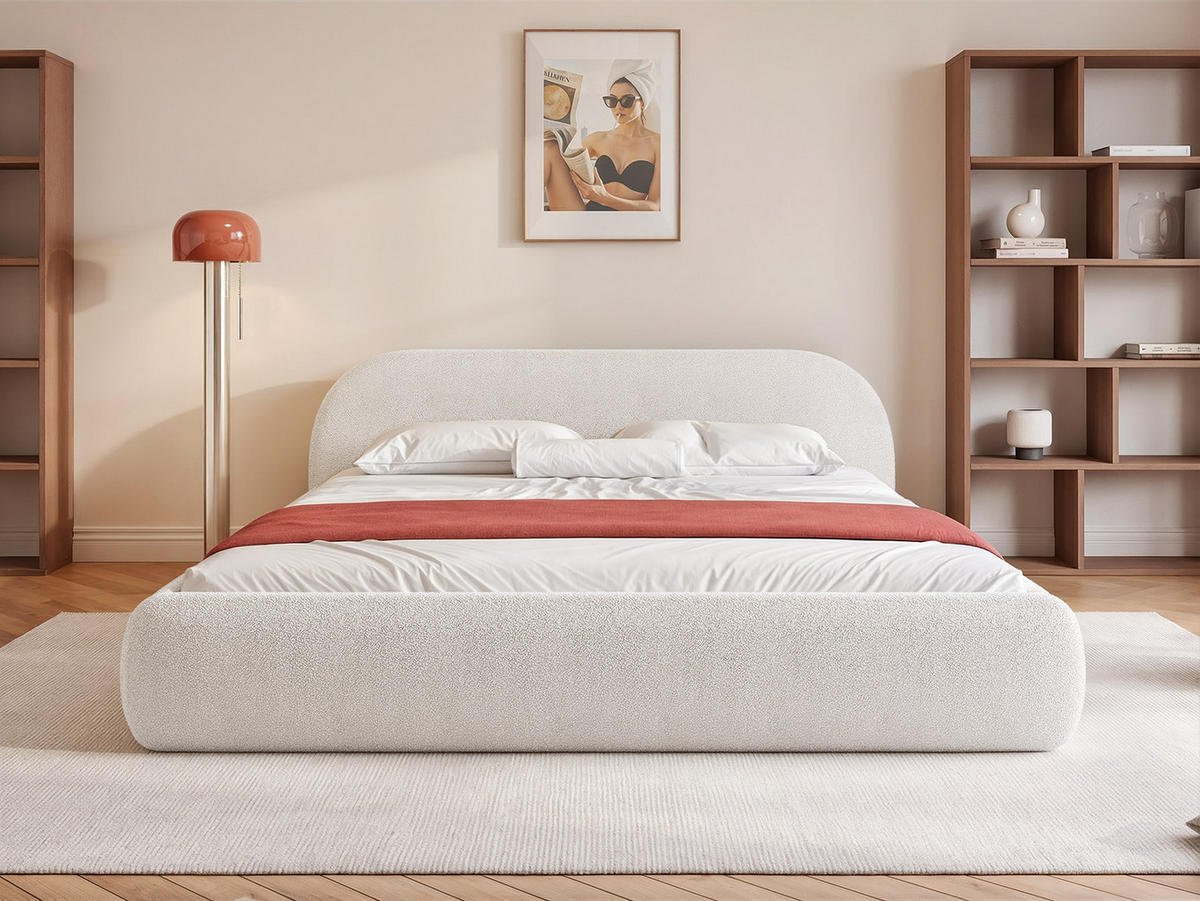 POLSTERBETT Dmar 160x200 cm, Weiß - Weiß, Textil (200/160cm) - Fedve