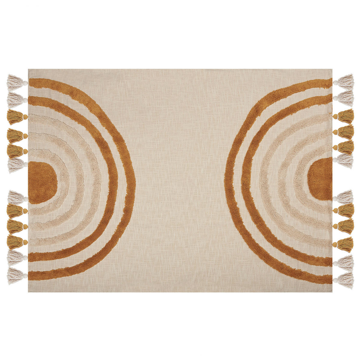 DECKE Beige Mathura 130/180 cm - Beige, Naturmaterialien/Textil (130/180cm) - Beliani