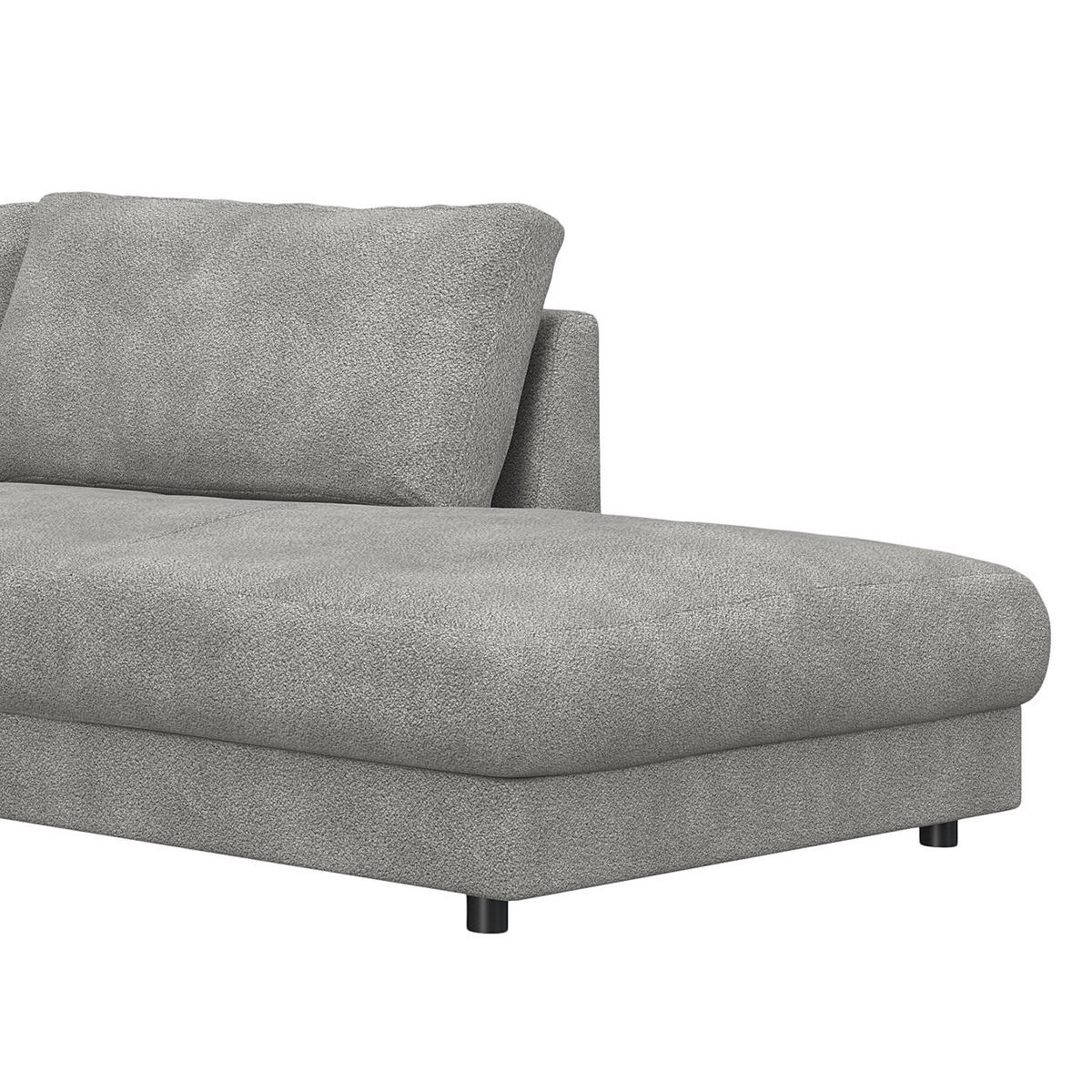 ECKSOFA mit Ottomane - Schwarz/Grau, Kunststoff/Textil (267/254cm) - home24