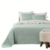 BETTÜBERWURF mit Kissenbezügen Mylene 220/240 cm - Grün, Textil (240/220cm) - Douceur d´intérieur