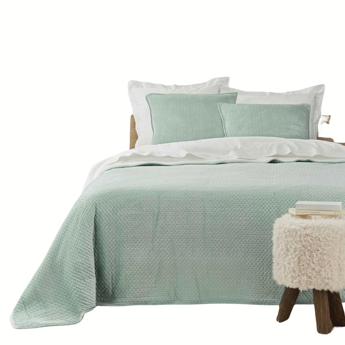 BETTÜBERWURF mit Kissenbezügen Mylene 220/240 cm - Grün, Textil (240/220cm) - Douceur d´intérieur