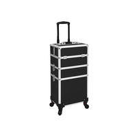 KOSMETIKKOFFER MAKE-UP TROLLEY - Schwarz, Holzwerkstoff (68.5/25/35cm) - Hansiro
