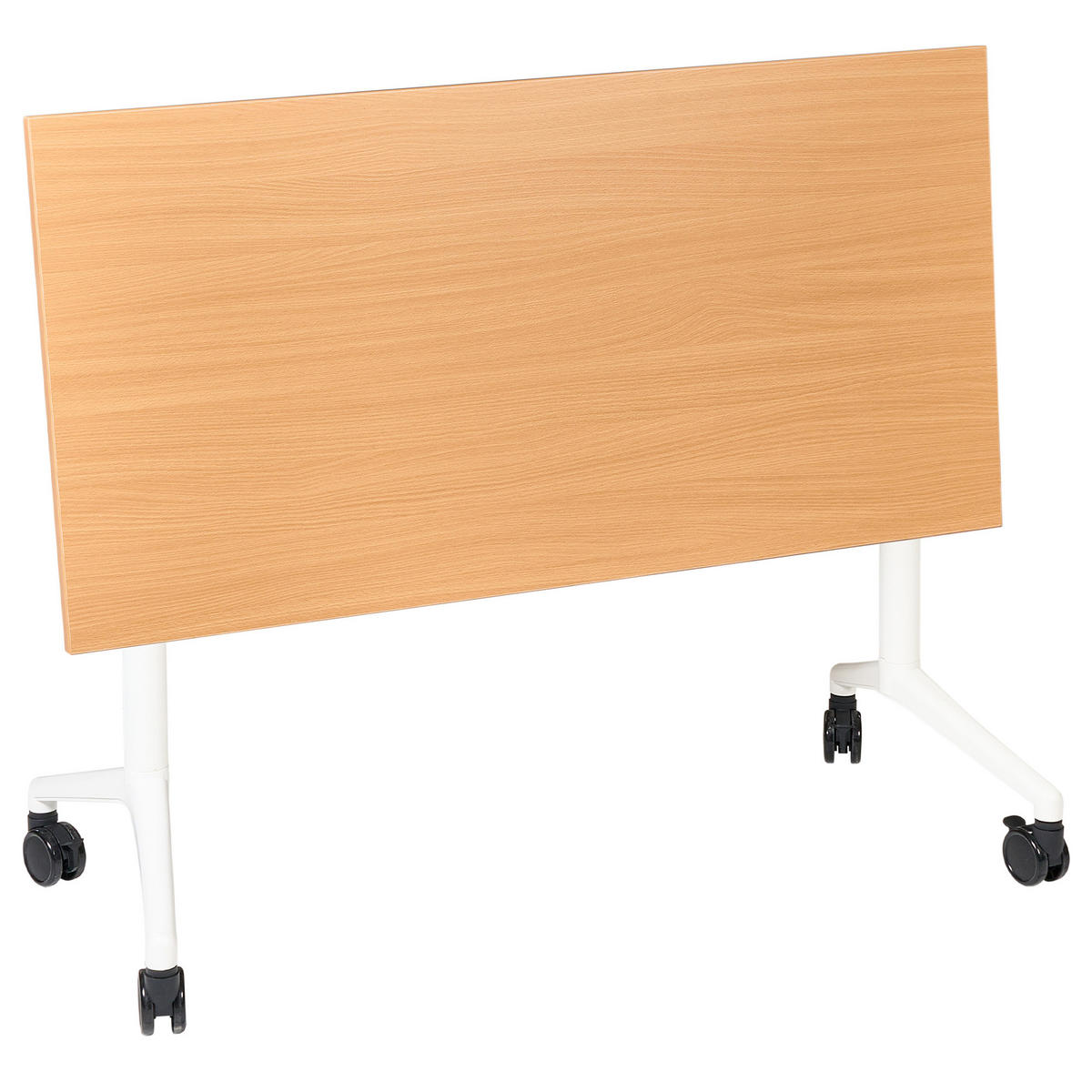 SCHREIBTISCH Zusammenklappbarer Braun 120/60 cm Cavi - Braun/Weiß, Holzwerkstoff (60/120/73cm) - Beliani