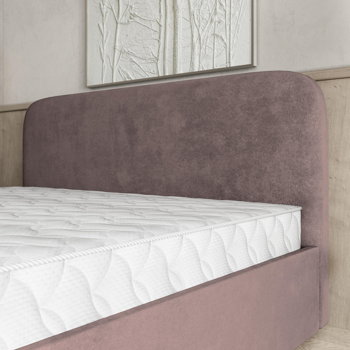 POLSTERBETT RENIVE 160x200 cm mit Bettkästen - Rosa - Rosa, Holz (160/200cm) - MASSENO