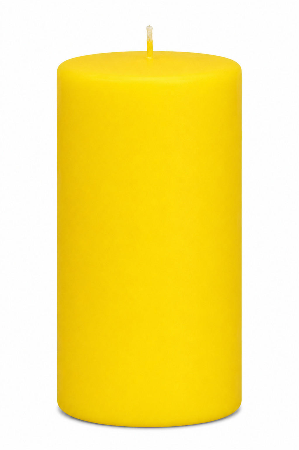 STUMPENKERZEN Samt-Lack Limoncello 15 x 7 cm, 4er Set - Gelb, Paraffin (7/15/15cm) - Kopschitz Kerzen