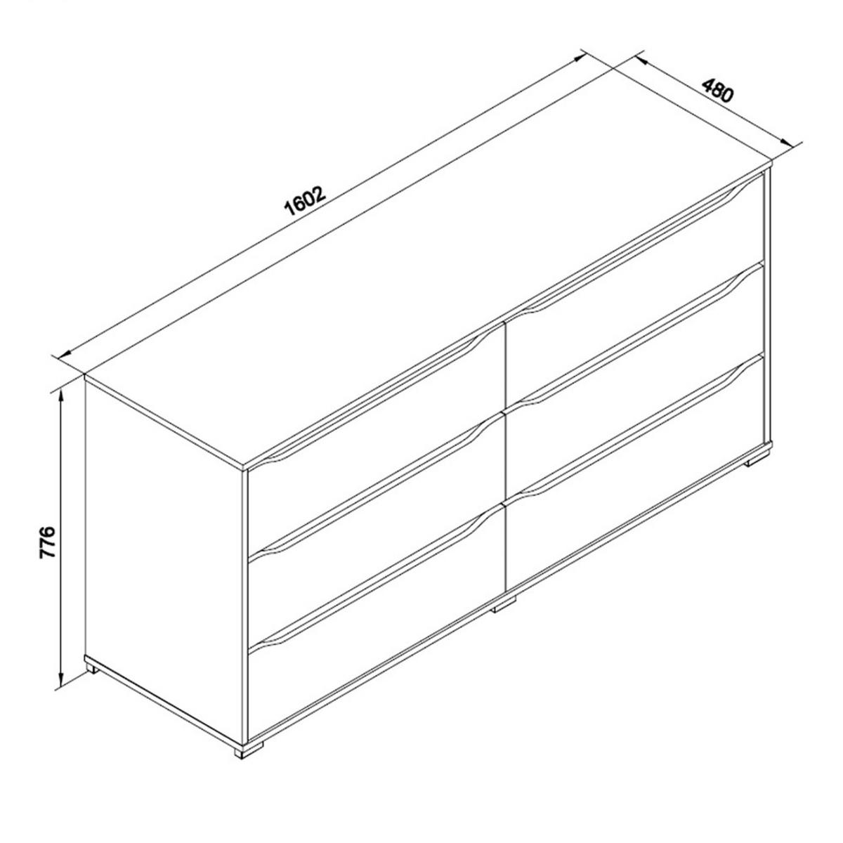 KOMMODE Ruben Weiß 160 x 77.6 cm - Weiß, Holzwerkstoff (48/77.6/160cm) - Vicco