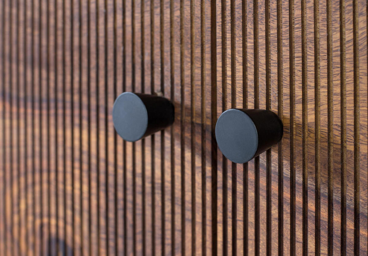 KONSOLE aus Palisander und braune Metallbeine - Schwarz, Holz (40/80/90cm) - Giner y Colomer