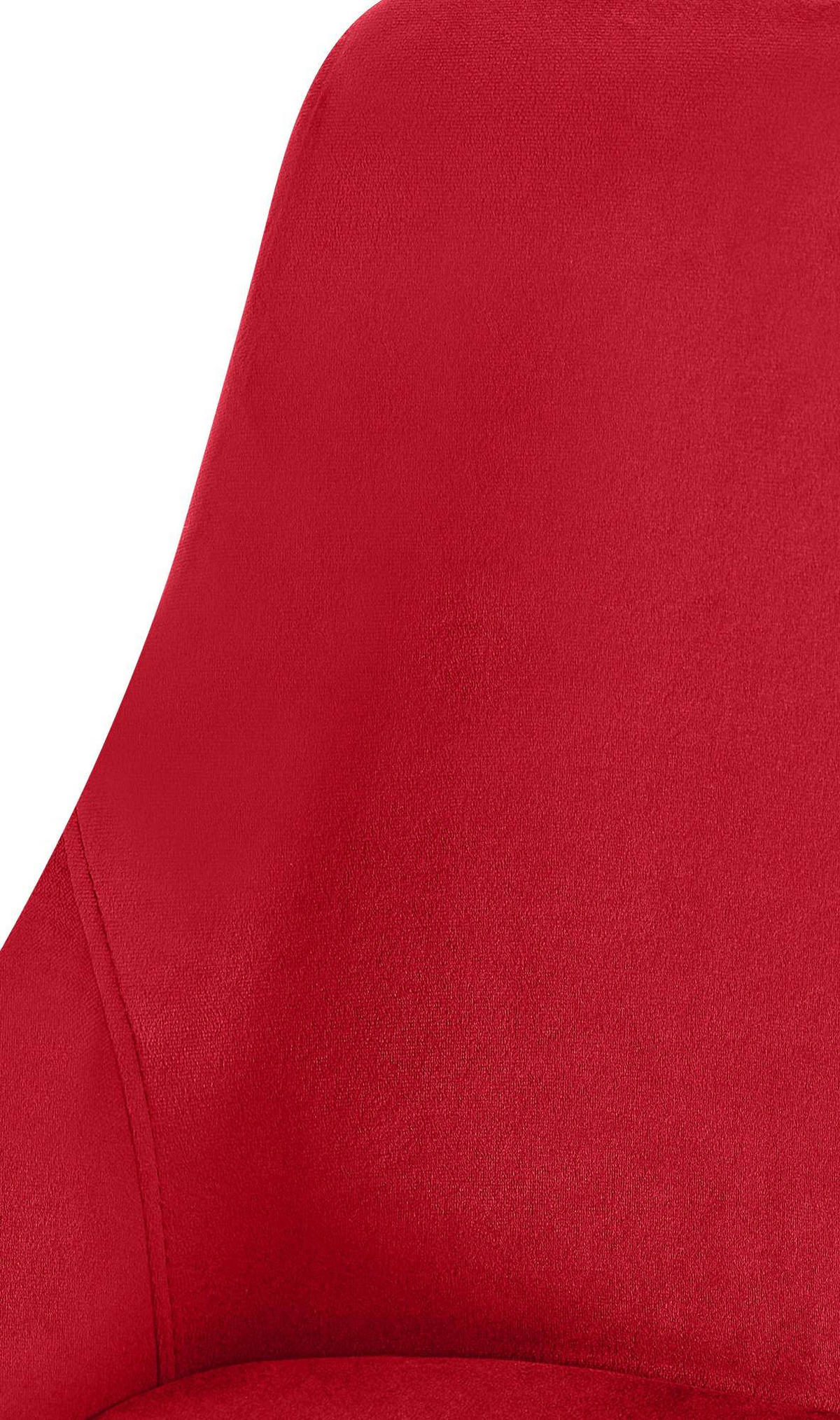 STUHL Samt Rot - Rot/Goldfarben, Textil (50/86/53cm) - CLP