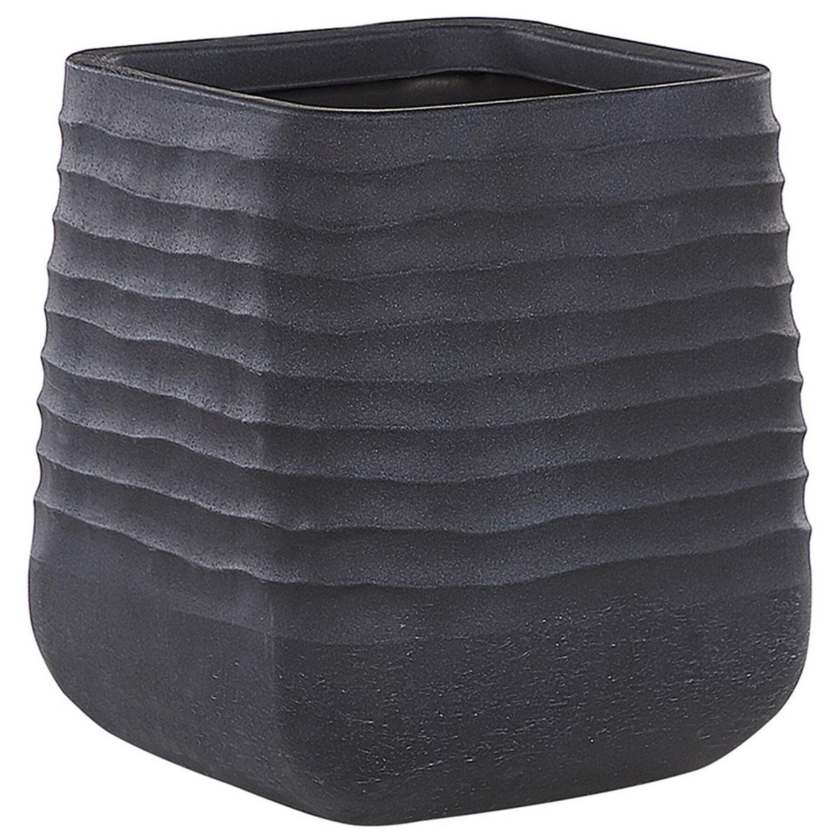BLUMENTOPF schwarz quadratisch 50/50/49 cm Parikia - Schwarz, Naturmaterialien (49cm) - Beliani
