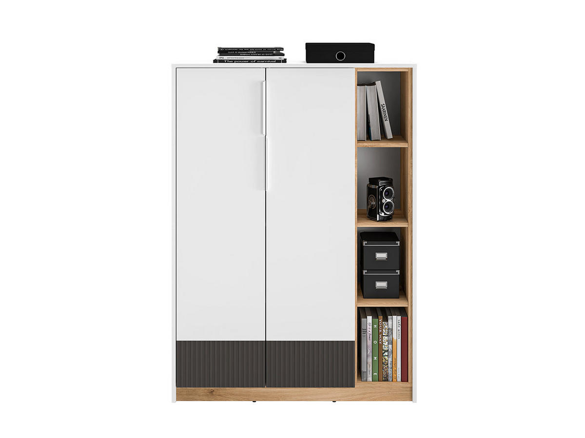 KOMMODE – 101 cm – Torino – Weiß - Weiß, Holzwerkstoff (101/140/40cm) - hi-markt