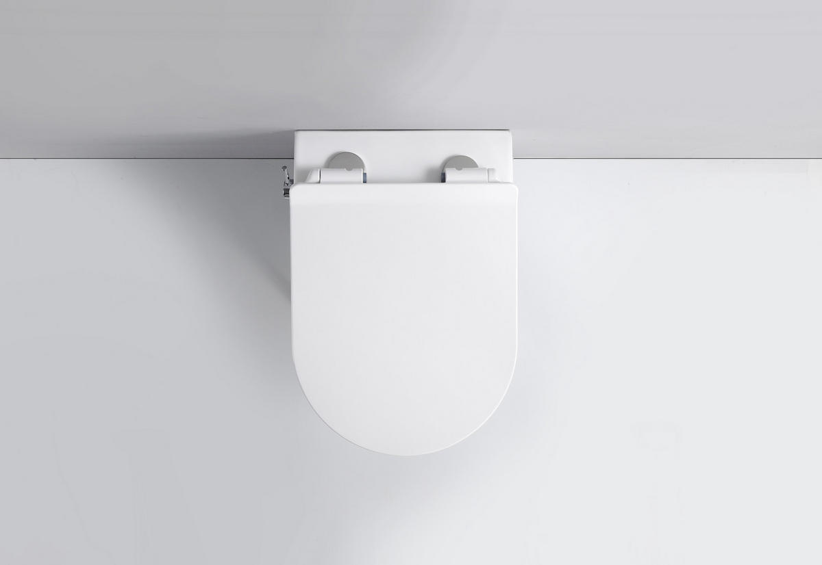 DUSCH-WC TAHARET Weiß spülrandlos inkl. Armatur und SoftClose-Sitz - Weiß, Keramik (36/40/52cm) - Glasdeals