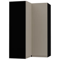 ECKHÄNGESCHRANK Avellino W14/60 Schwarz / Stone Grey Acryl Matt 60 / 60 / 96cm - Schwarz/Grau, Holz/Holzwerkstoff (60/96/60cm) - Feldmann-Wohnen