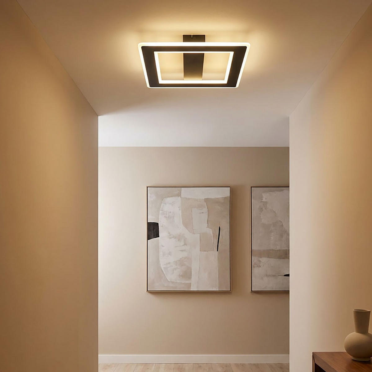 LED DECKENLEUCHTE Mattia Metall Schwarz - Schwarz, Metall (45/45/5cm) - Globo Lighting