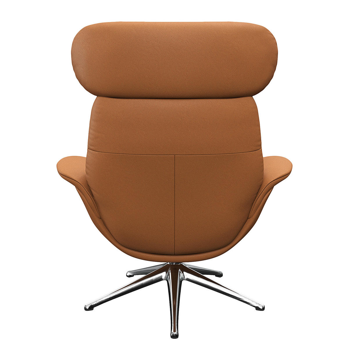 RELAXSESSEL - Chromfarben/Cognac, Leder/Metall (90/107/90cm) - home24