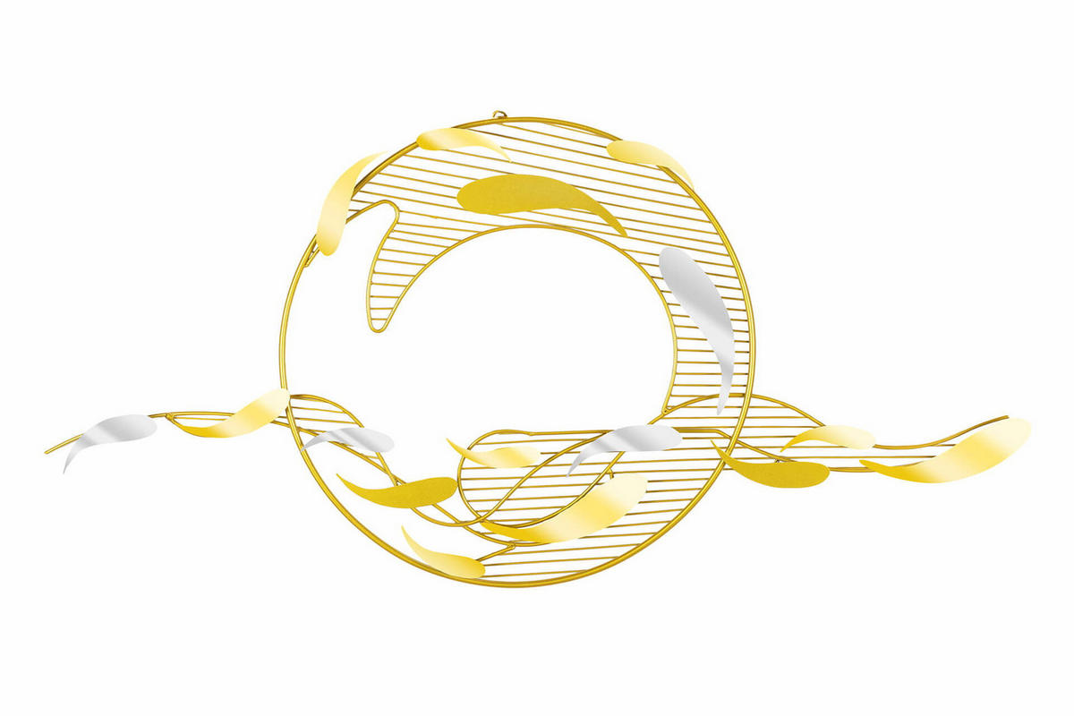 WANDDEKO Gold 121/53 cm - Goldfarben/Kupferfarben, Metall (3.2/53/6cm) - KUNSTLOFT