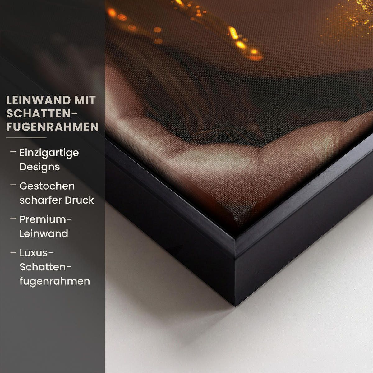 LEINWAND Bilder mit Rahmen - Frau - Gold - Luxus - Porträt - 30x20 - Goldfarben, Textil (30/20cm) - MuchoWow