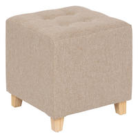 POUF auf Beinen Leandre 35/35/35 cm - Beige, Holzwerkstoff (35/35/35cm) - Atmosphera Createur d´interieur