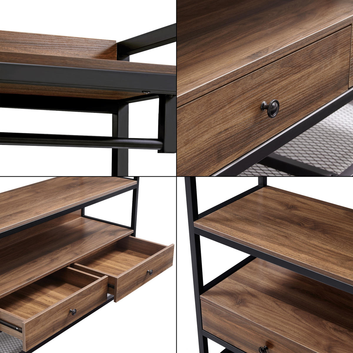GARDEROBENSTÄNDER Isen - Walnussfarben, Metall (120/180/40cm) - [en.casa]