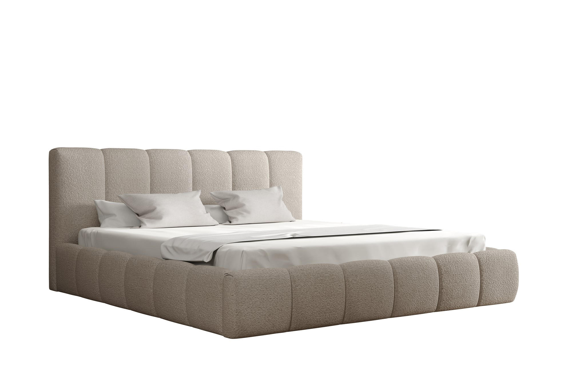 POLSTERBETT Giulia Freya Komplett - Taupe, Holzwerkstoff/Textil (140/200cm) - Fun Möbel