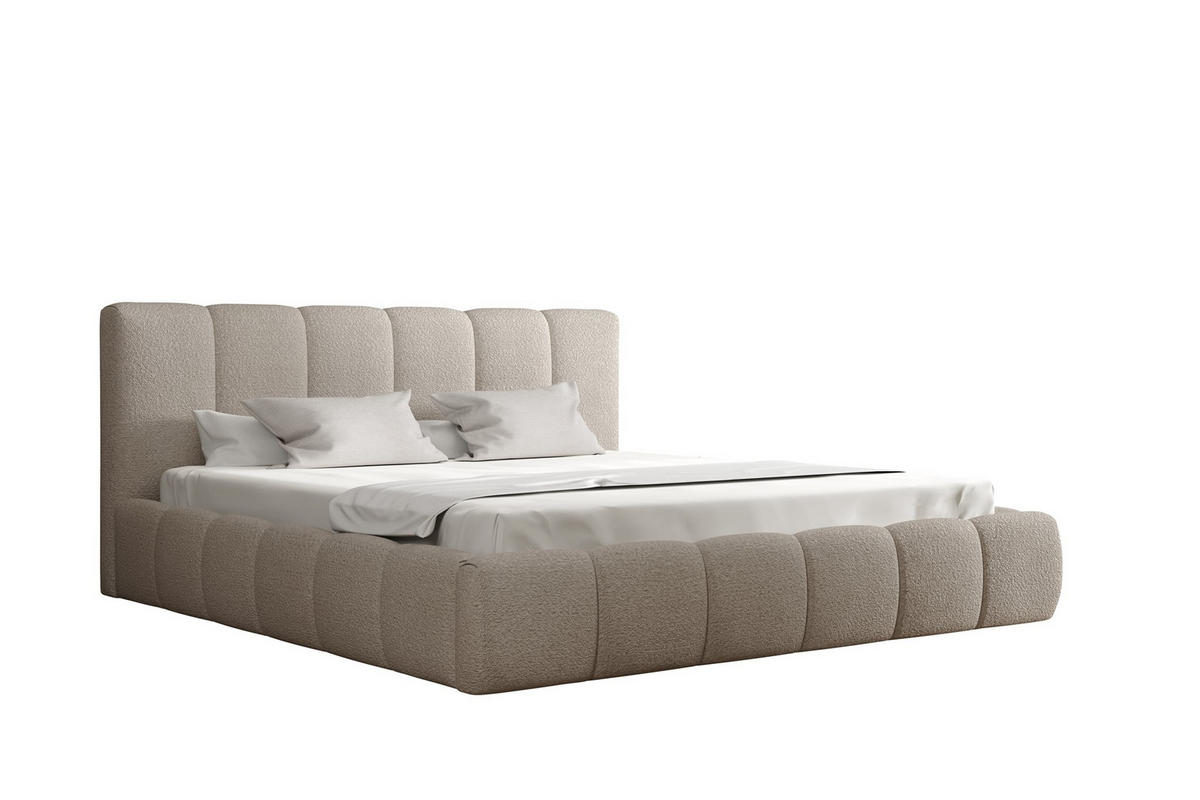 POLSTERBETT Giulia Freya Komplett - Taupe, Holzwerkstoff/Textil (200/200cm) - Fun Möbel