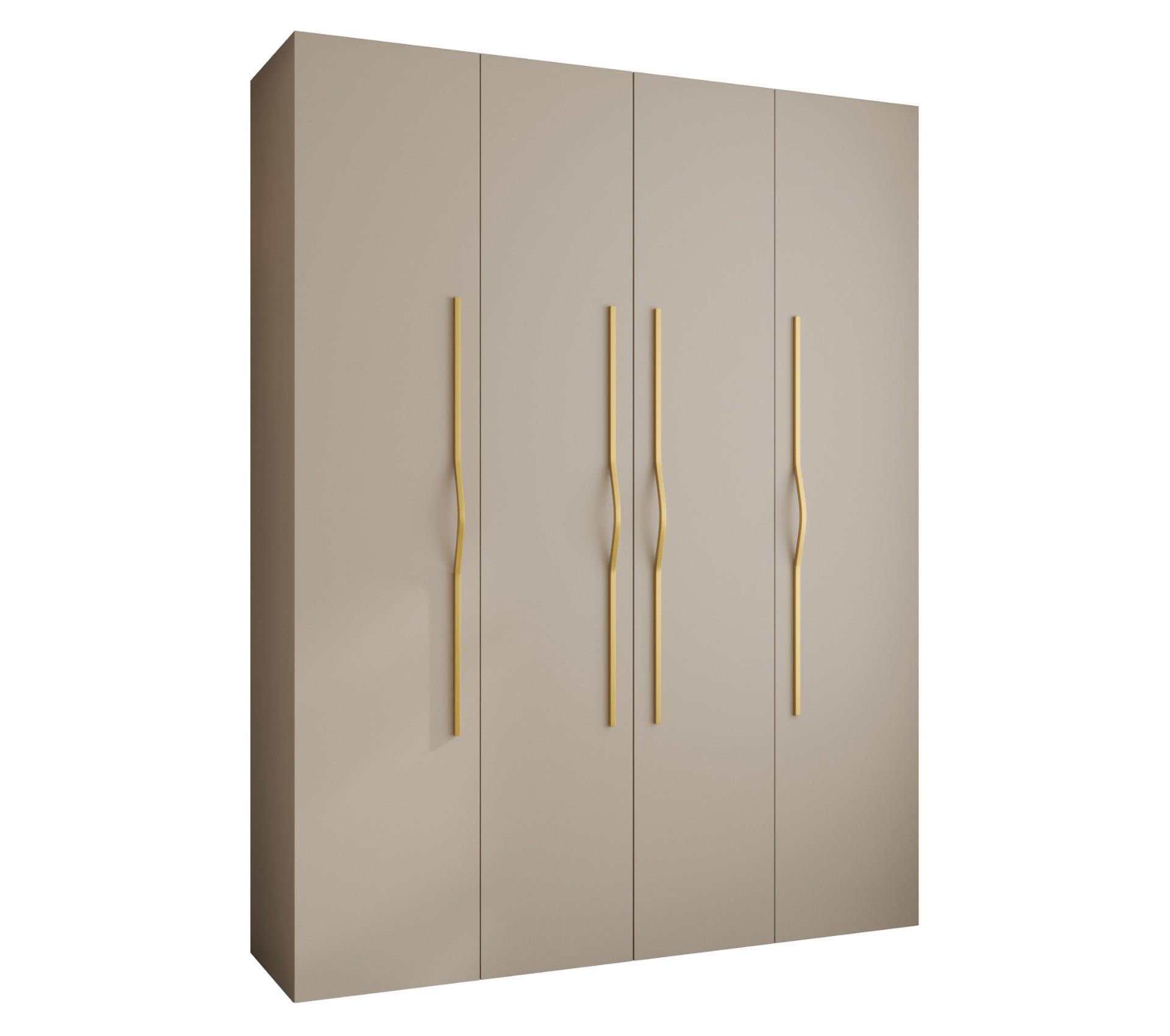 DREHTÜRENSCHRANK 245,5/190/40 4-türig - Kaschmir/Goldfarben, Holz/Metall (190/245.5/40cm) - Abiks Möbel