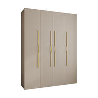 DREHTÜRENSCHRANK 245,5/190/40 4-türig - Kaschmir/Goldfarben, Holz/Metall (190/245.5/40cm) - Abiks Möbel