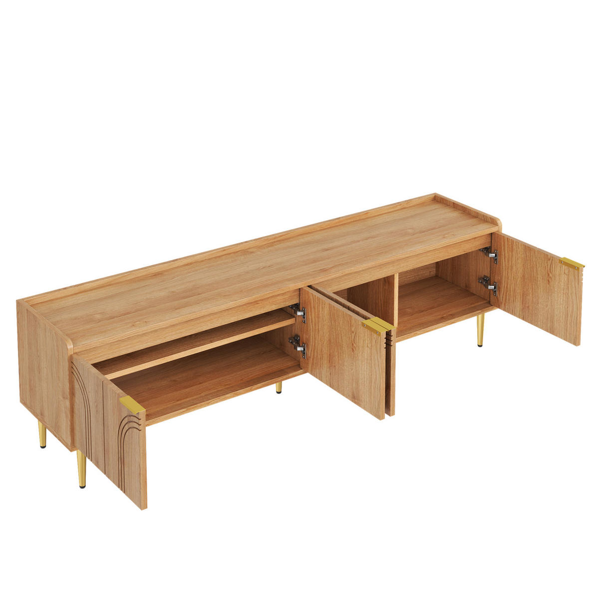 TV-ELEMENT mit Kabelmanagement 170 x 35 cm MDF Natural - Braun, Holzwerkstoff (35/47.5/170cm) - Beauniv