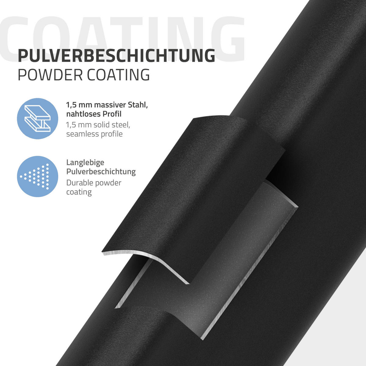 TISCHBEINE Metall Schwarz 2er Set 60x72 cm Flach Tischgestell aus Stahl X-Form - Schwarz, Metall (60/72/8cm) - ML-DESIGN