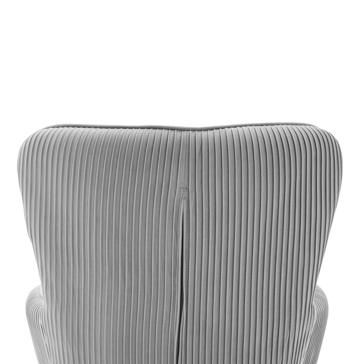 ESSZIMMERSTUHL 2er Set Samt Lounge Grau Silber Armlehnen - Grau, Textil (57.5/88/56cm) - FLIEKS