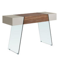 KONSOLENTISCH Rechteckiger Konsolentisch aus grauem Holz, Walnuss und gehärtetem Glas 120/40/73 cm - Nussbaumfarben/Grau, Holz (40/120/73cm) - ANGEL CERDA