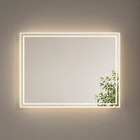 BADSPIEGEL mit Umweltfreundlicher Silberspiegel Beleuchtung 80/60/3,5 cm - Weiß, Glas (60/3.6/80cm) - EMKE