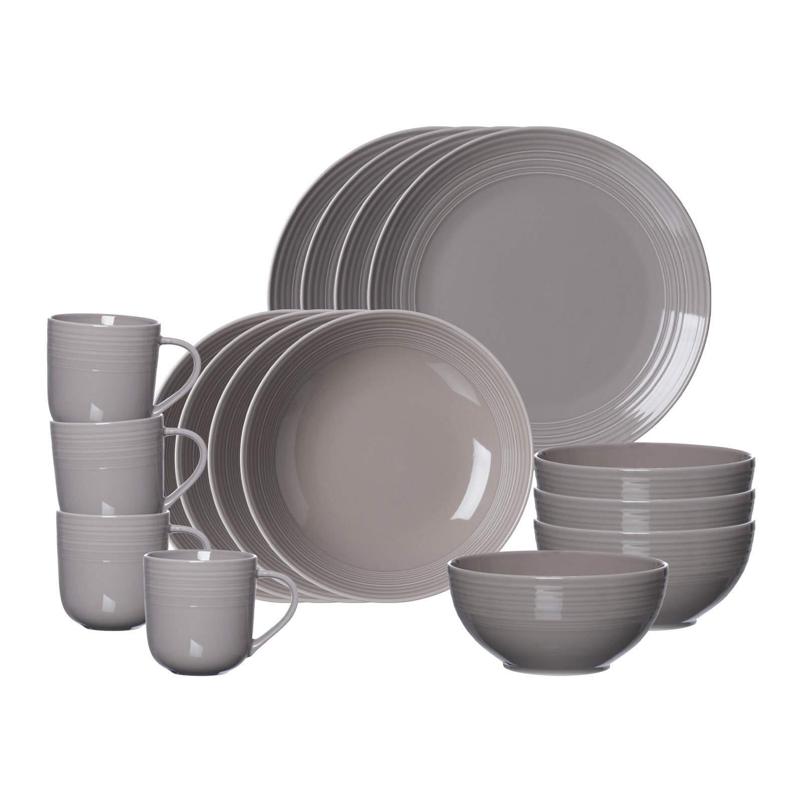 KOMBISERVICE Levi Grau 16er Set - Grau, Keramik (36/33/54cm) - Ritzenhoff Breker