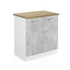 SPÜLENUNTERSCHRANK R-Line Beton 80 cm, AP Eiche - Schieferfarben/Weiß, Holzwerkstoff (80/81.6/60cm) - Vicco