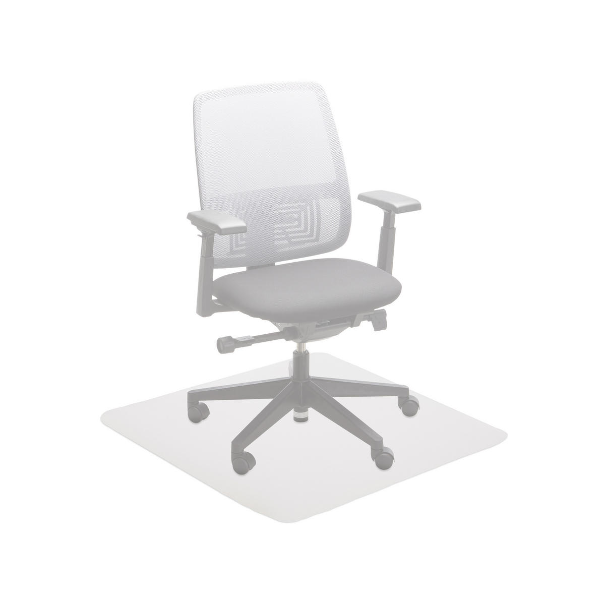 BÜROSTUHLUNTERLAGE - Weiß, Kunststoff (90/90cm) - Relaxdays