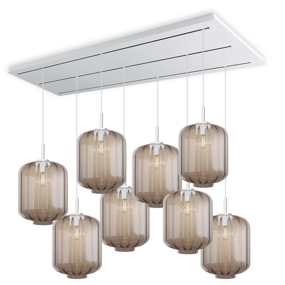 HÄNGELEUCHTE Velo 8-flammig Klar Ø 25cm - Klar/Weiß, Glas (25/25/27cm) - s.luce