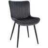 STUHL Samt dunkelgrau - Dunkelgrau/Schwarz, Textil/Metall (50/81/61cm) - CLP