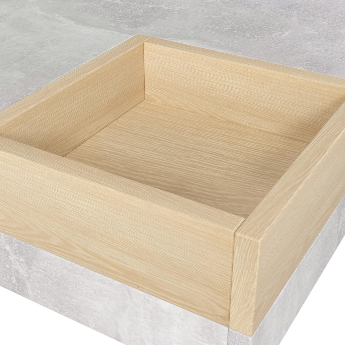 COUCHTISCH 72/72 cm mit herausnehmbarer Aufbewahrungsbox in Betongrau - Grau, Holzwerkstoff (72/72/30cm) - BEAOK