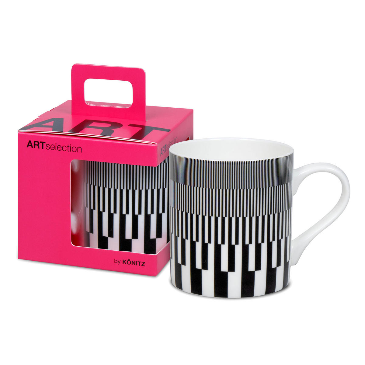 KAFFEEBECHER Graphic 570C - Marcello Morandini, in Geschenkbox - Naturfarben, Keramik (0.4L) - Könitz