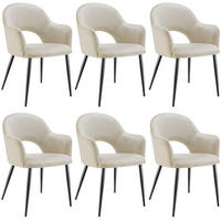 ARMLEHNSTUHL 6er Set Sachel 57 x 61 5 x 87 5 cm creme - Creme, Kunststoff (57/87.5/61.5cm) - tectake