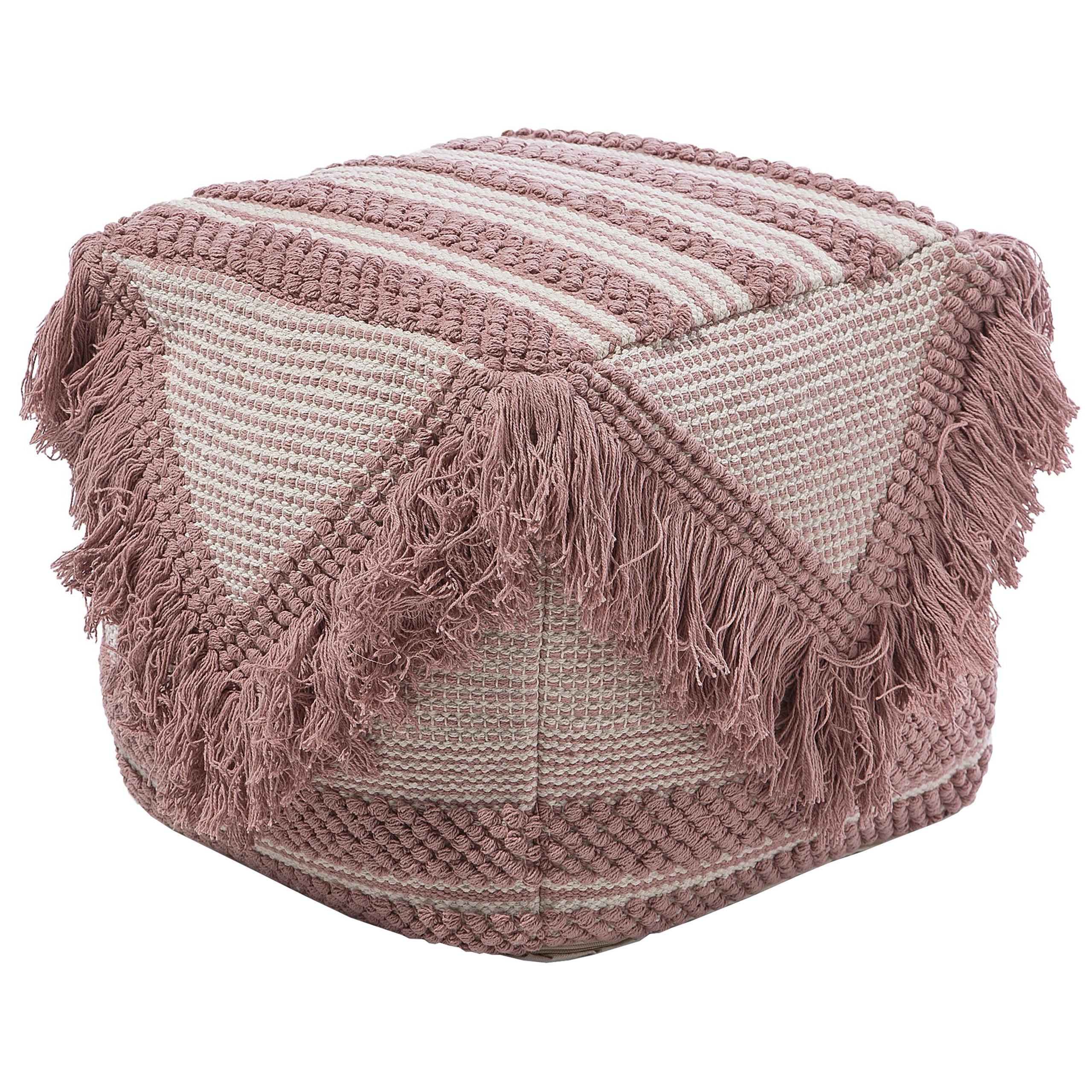 POUF Kochi 42/44/40 cm - Pink, Kunststoff/Textil (44/40/42cm) - Beliani