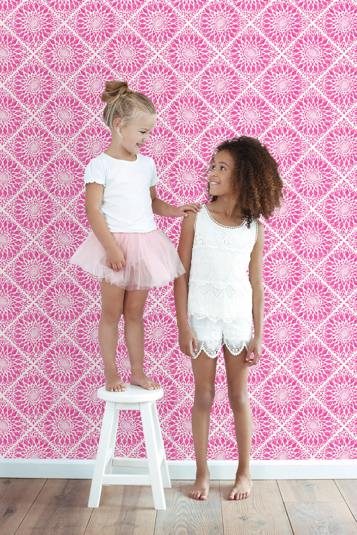 TAPETE Fliesenmuster 53 cm x 10.05 m - Pink, Papier (53/1000cm) - ESTAhome